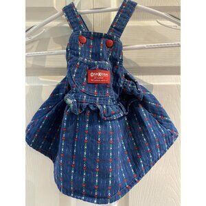 Vintage OshKosh Infant Girls Jumper Overall Dress Size 12 Months USA